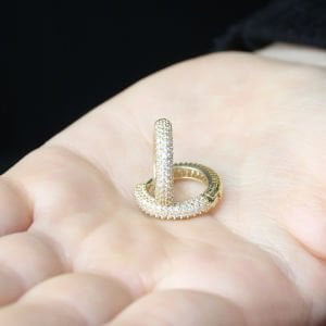 Taşlı Yarım Tur Küpe