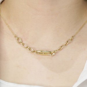 Oval Ataç Altın Kolye