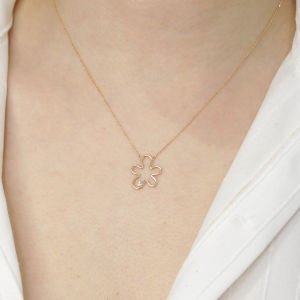Taşlı Altın Minimal Tasarım Kolye
