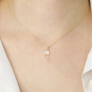Taşlı Minimal Tasarım Kolye